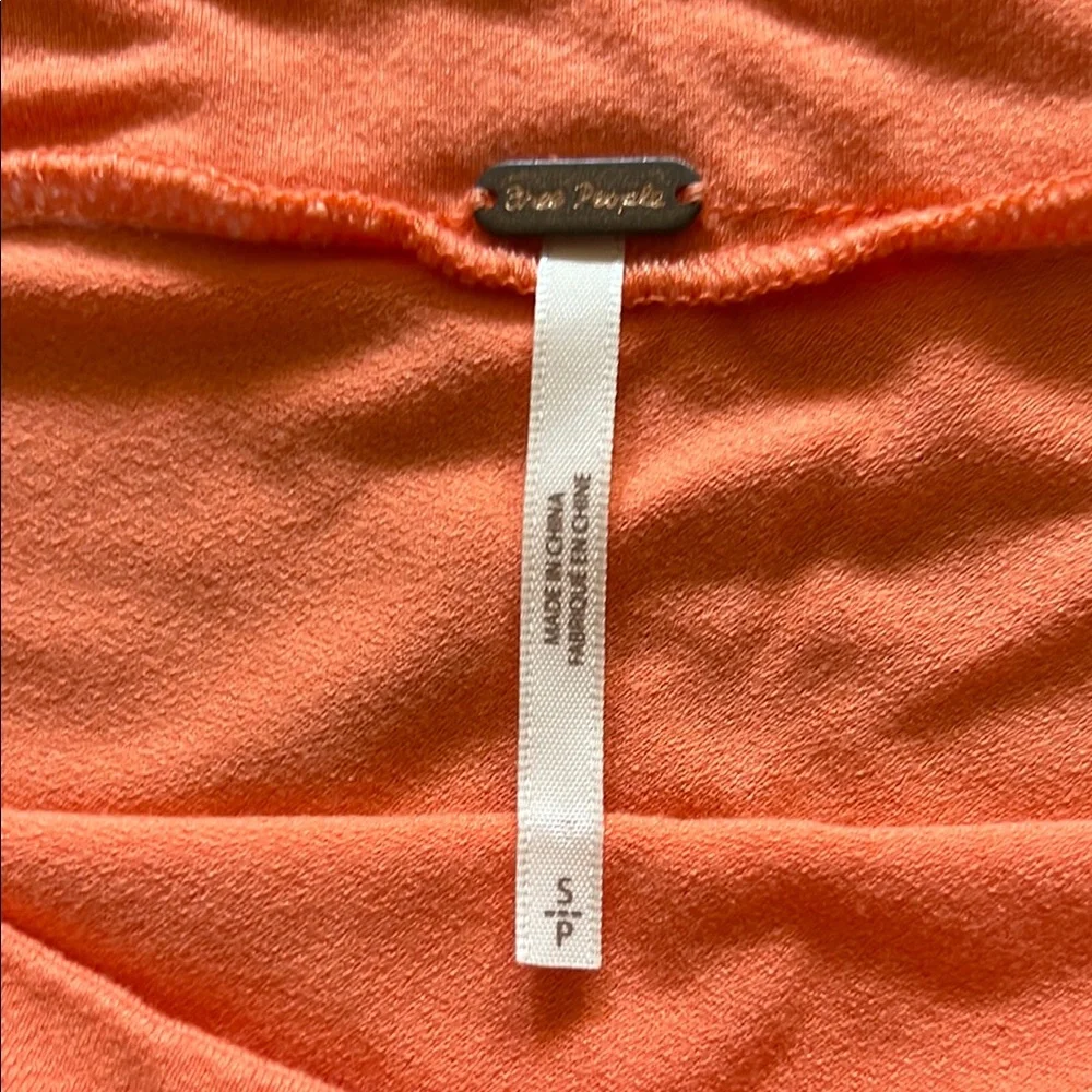 Free People Women's Embroidered Puff Sleeve Top in Orange Size: Small (S)